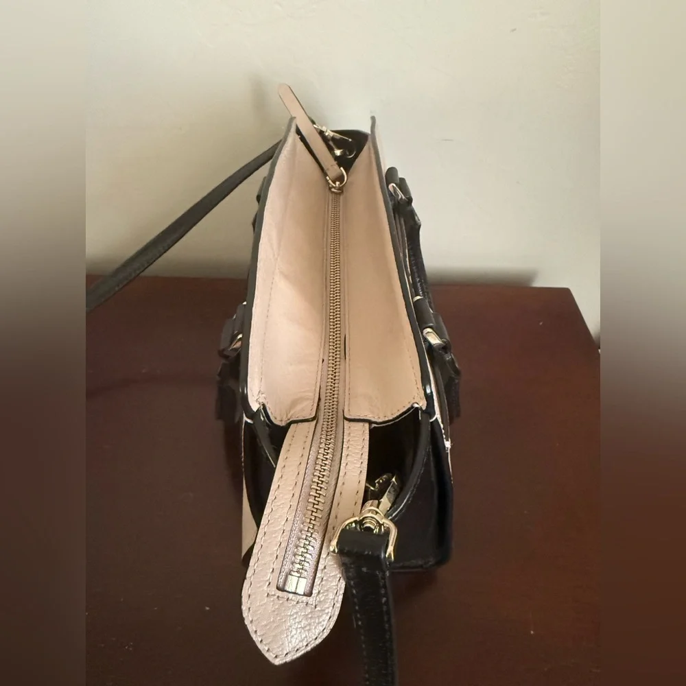 Kate Spade Jeanne Satchel Crossbody Handbag‎ Cream/Black Purse